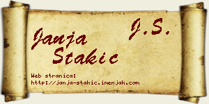 Janja Stakić vizit kartica
